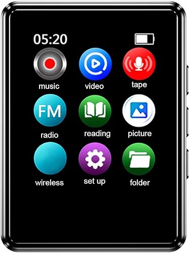 Reproductor de audio digital MP3MP4 portátil, reproductor de música Bluetooth 5.0 sin pérdidas, mini reproducción de video MP4 con pantalla LED de
