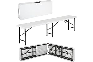 Premium 6-Foot Foldable Plastic Bench