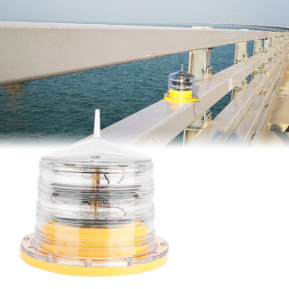Yctze Luz LED para barcos, rojo intermitente Luz de señal LED solar Luz de baliza para embarcaciones de muelle marino IP68 Impermeable