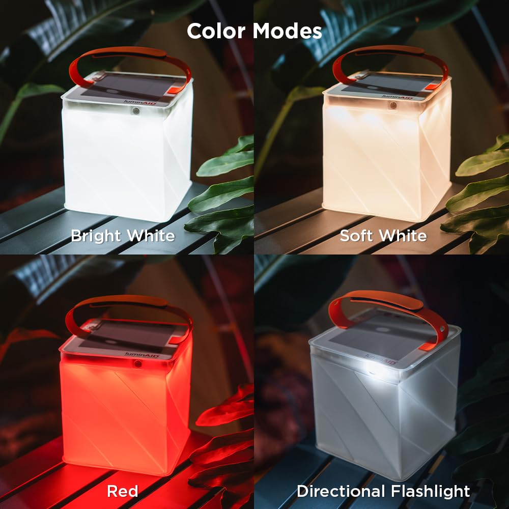 Luminaid Survivor Solar Lantern Duel - Cargador de teléfono 600 LMS máximo, 5 ajustes de luz, incluye giro de flash para inflar más de 130 horas de tiempo máximo de funcionamiento, recarga a través de