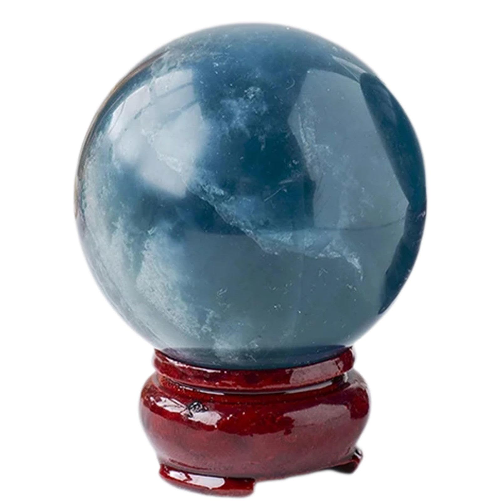 Amazon.com: NIBHZ 藍色螢石水晶球寶石球狀水晶飾品,適用於靈氣平衡