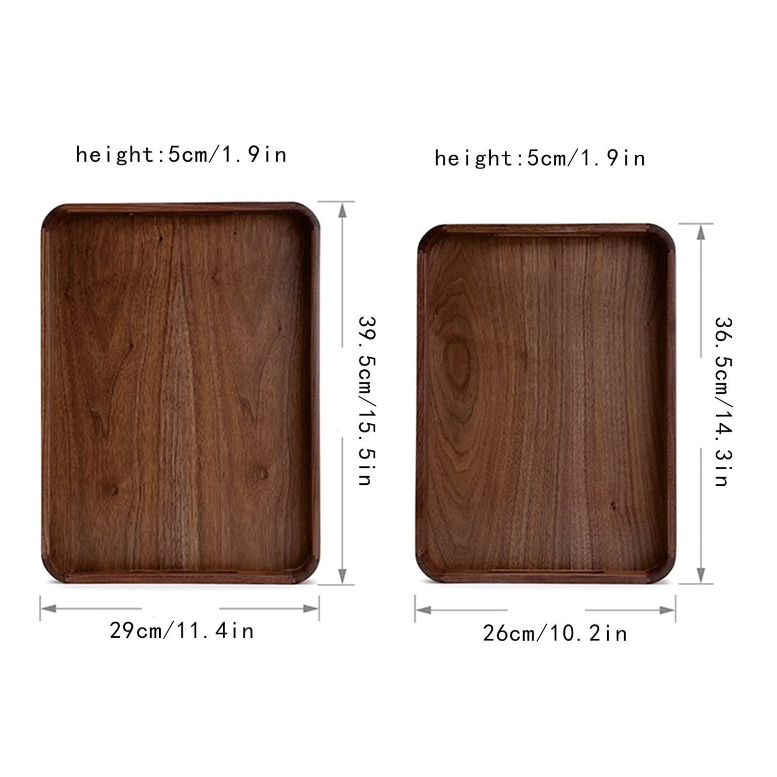Bandeja Bandeja de servir y plato, placa de senderos de madera rectangular con bandeja de bocadillos de mango, bandeja de desayuno, decoración de granja con estilo Sirviendo platos Bandejas para Servi