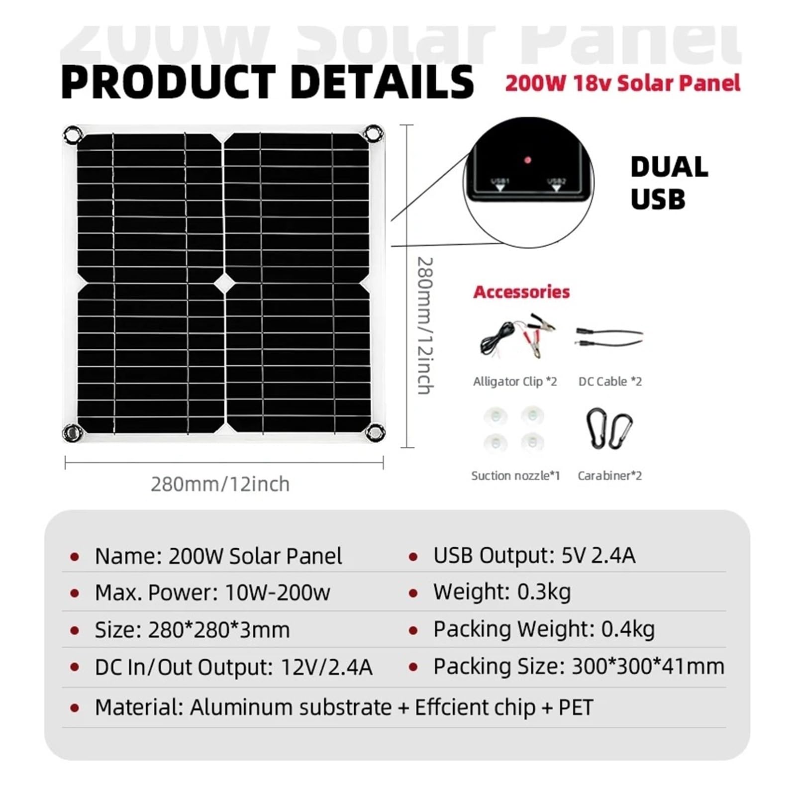Inversor Potencia Conjunto Completo Inversor Doméstico 6000W 220v 30A Controlador 200W Panel Solar Generador Portátil Kit Fotovoltaico Camping para Coche Convertidor