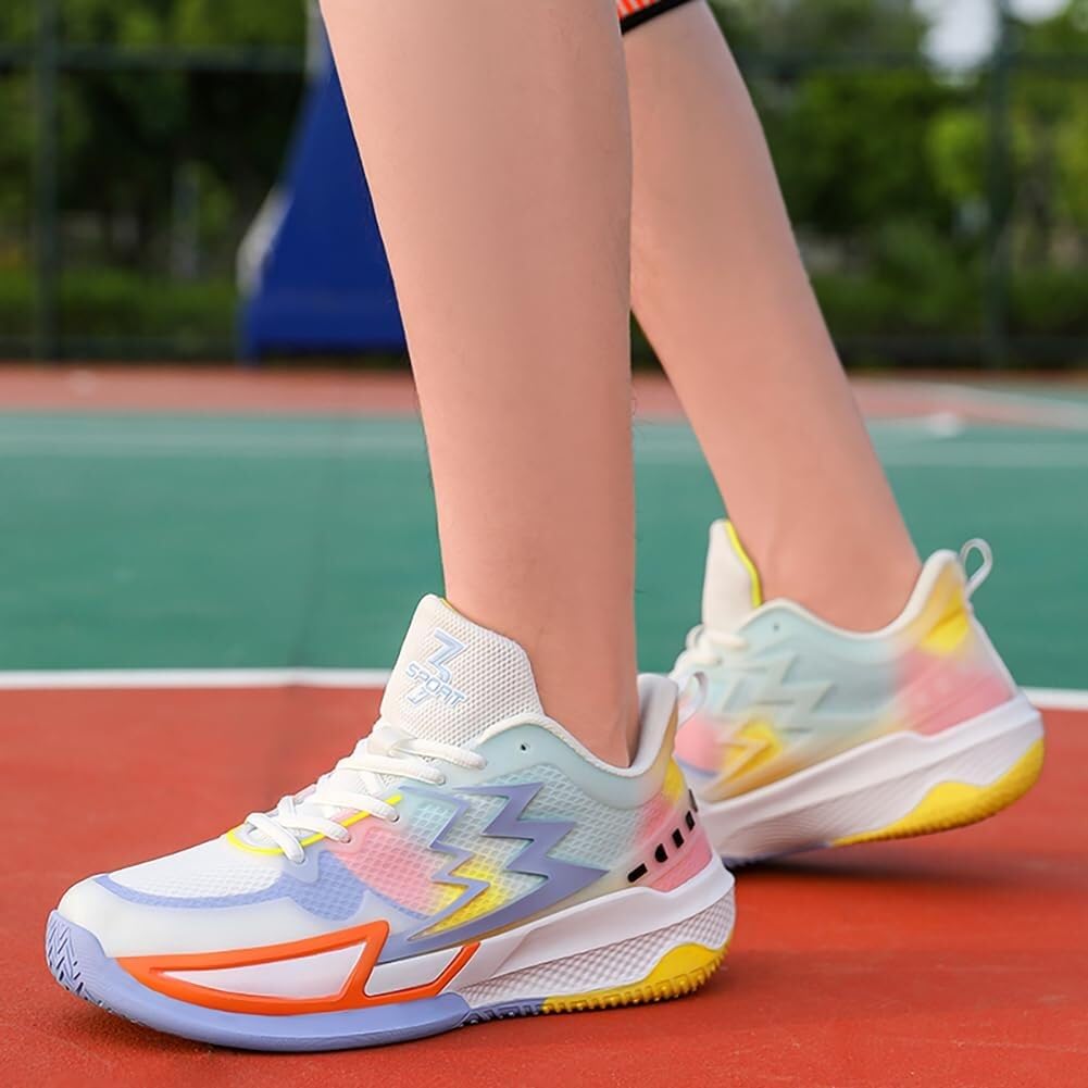 Genérico Zapatillas de Baloncesto Unisex Que absorben los Golpes, Transpirables, Desgaste y Antideslizantes, Zapatillas Deportivas for Estudiantes Adolescentes Zapatos para Caminar(Sky Blue-,43 EU)
