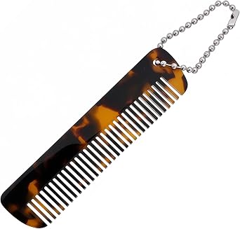 Mini Comb Keychain with Silver Chain, Portable Hair Comb Keyring Bag Charm for Car Keys, Backpack, Purse, Phone Case, Earbuds Case Accessory mnsz4