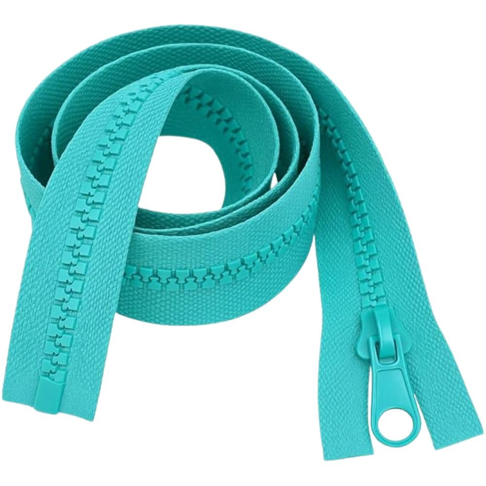 Open-Ended Chunky Zip Turquoise 6" (15cm) - Heavy-Duty #5 Plastic Teeth Separating Zipper for Sewing & Repairs: Purses, Pouches, Pencil Cases, Small Bags & Craft Projects by Giddy Square