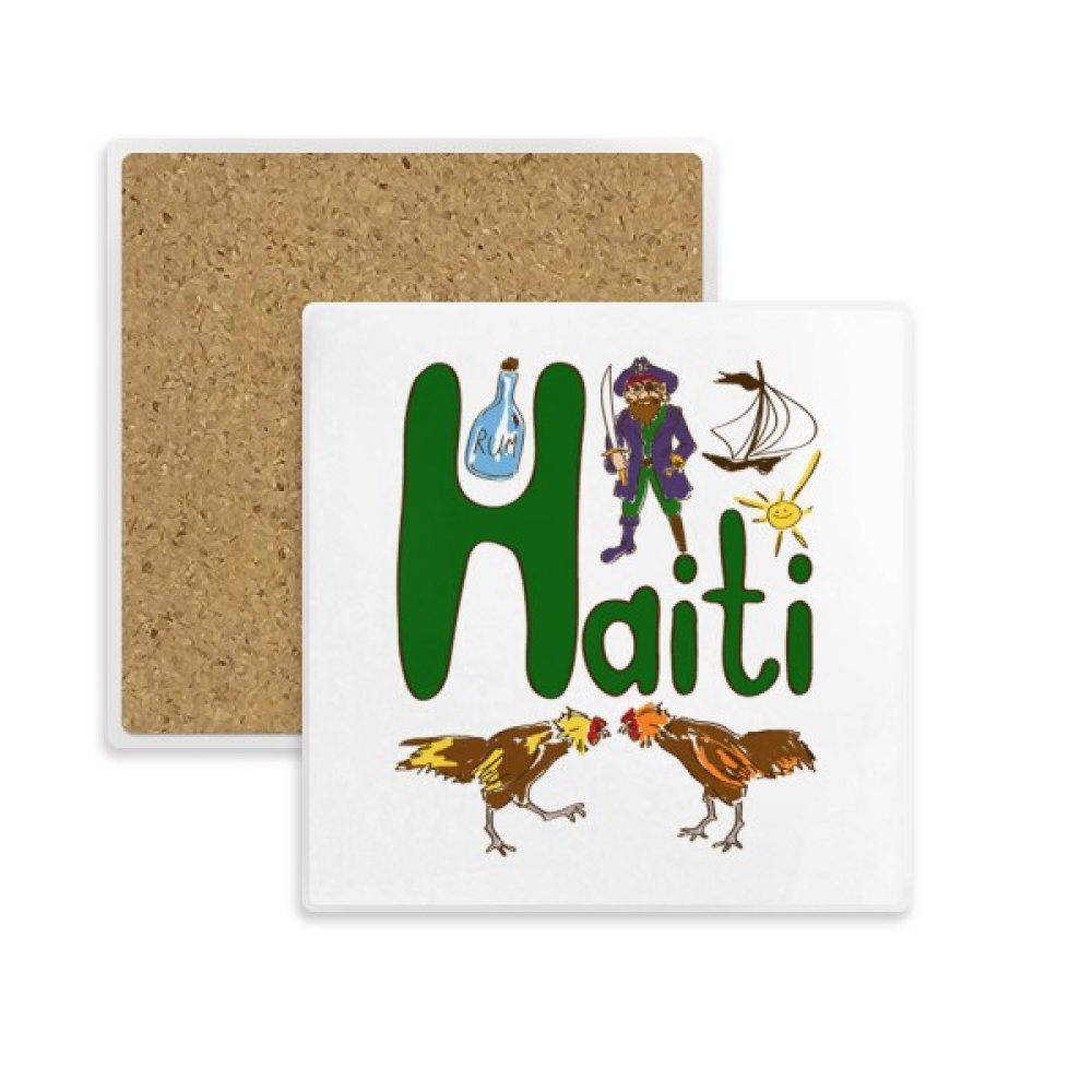 Dessous de verre Haïti en pierre, idée cadeau originale pour tasse