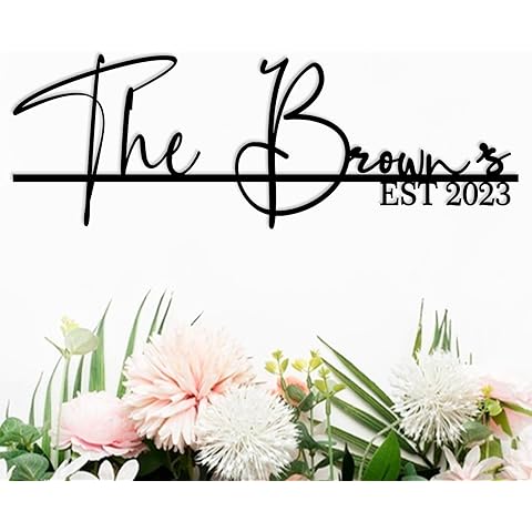 Personalized Family Name Sign Custom Metal Last Name Sign Metal Family Name Sign Wall Decor Personalized Name sign for Home Initial Split Letter Signs Door Established Split Letter Wedding Gift