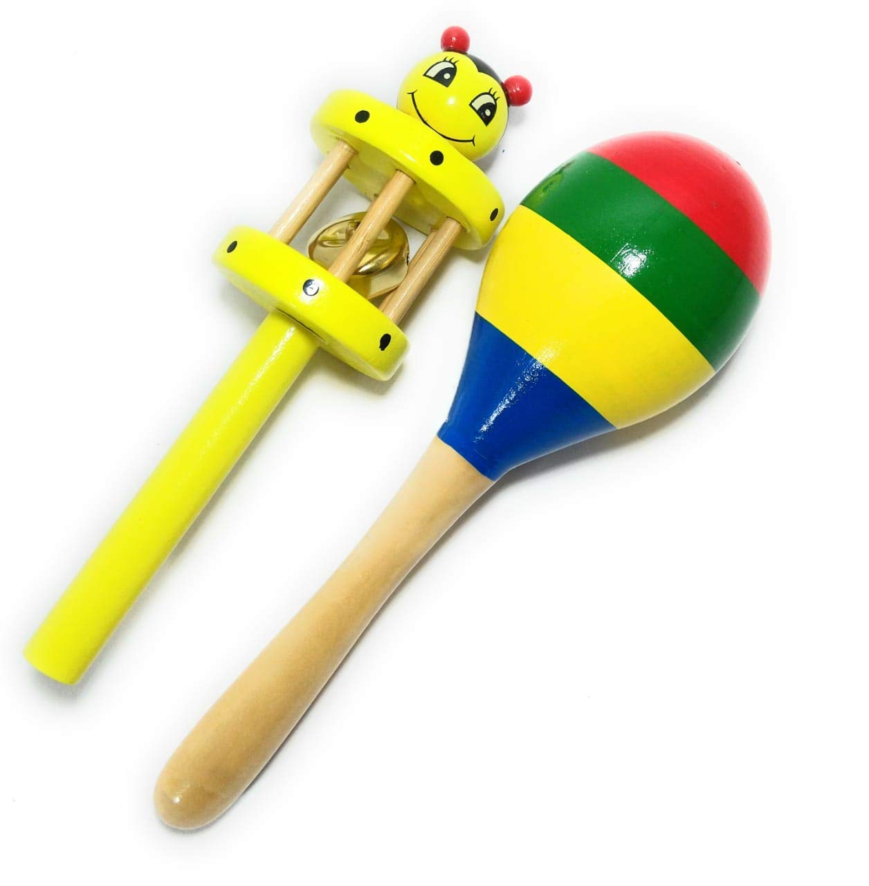 Yamkay Eco Friendly Wooden Rattle Cage+Shaker Type Wooden Baby Rattles Toy for Baby Color May Vary Set of 1 (B08MFMBHK9) Amazon Price History, Amazon Price Tracker