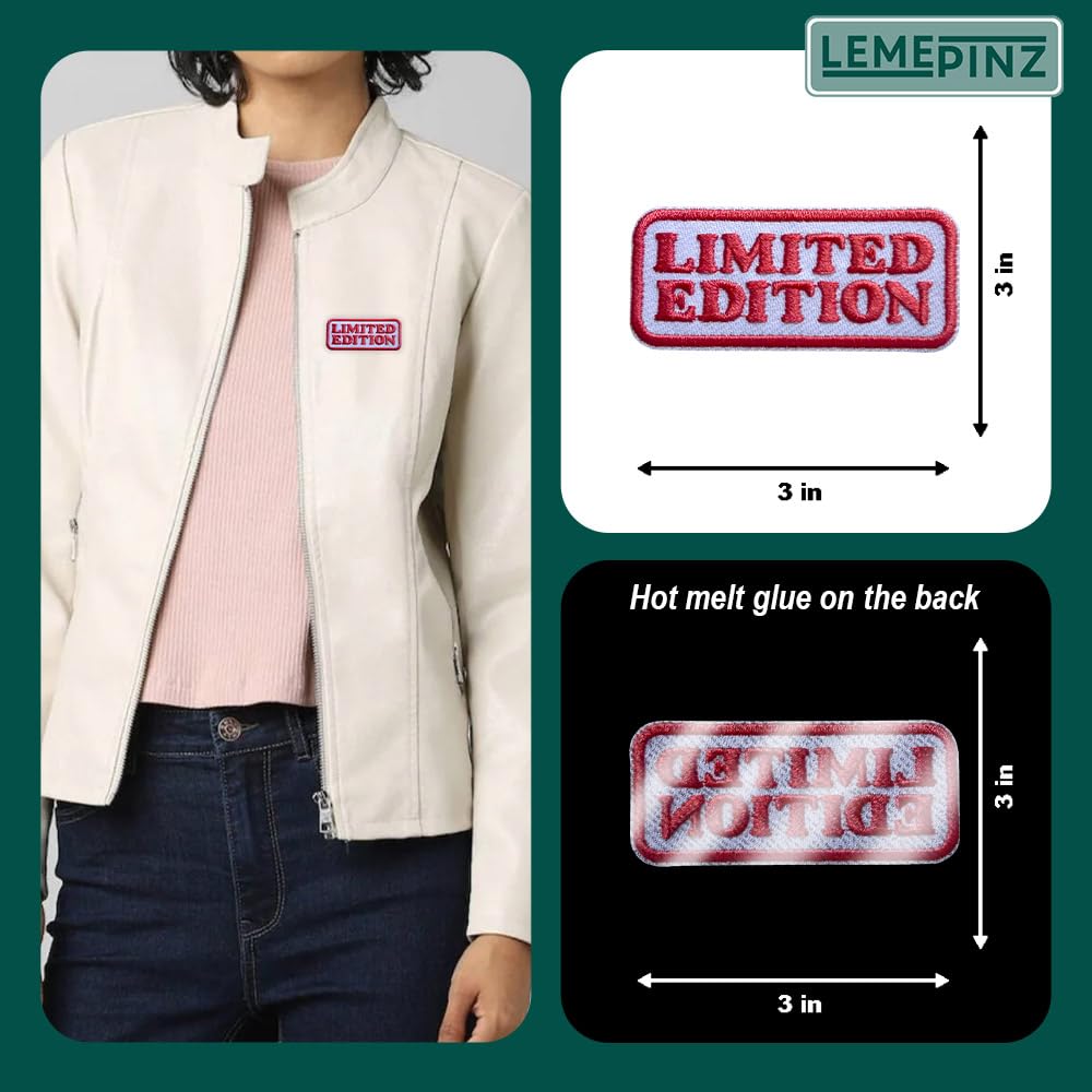 Parche de edición limitada, tamaño 7,6 cm, parches de bordado con cita limitada, para sombreros, ropa, mochilas, jeans, parches para coser, parches de tela, parches rosados, regalo de moda