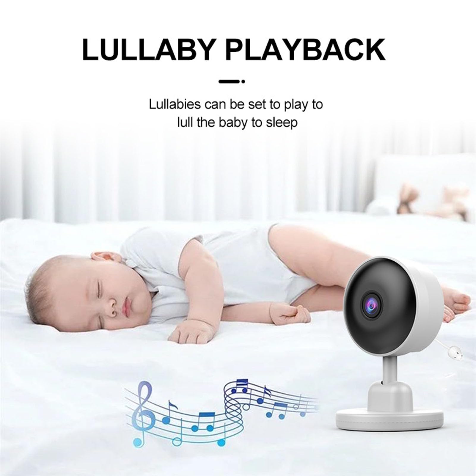 Monitor con Cámara y Audio, Monitor de bebé con Vídeo de Largo Alcance sin WiFi, Visión Nocturna, Conversación Bidireccional, Pantalla de Viaje Portátil de 2,8 Pulgadas (Enchufe
