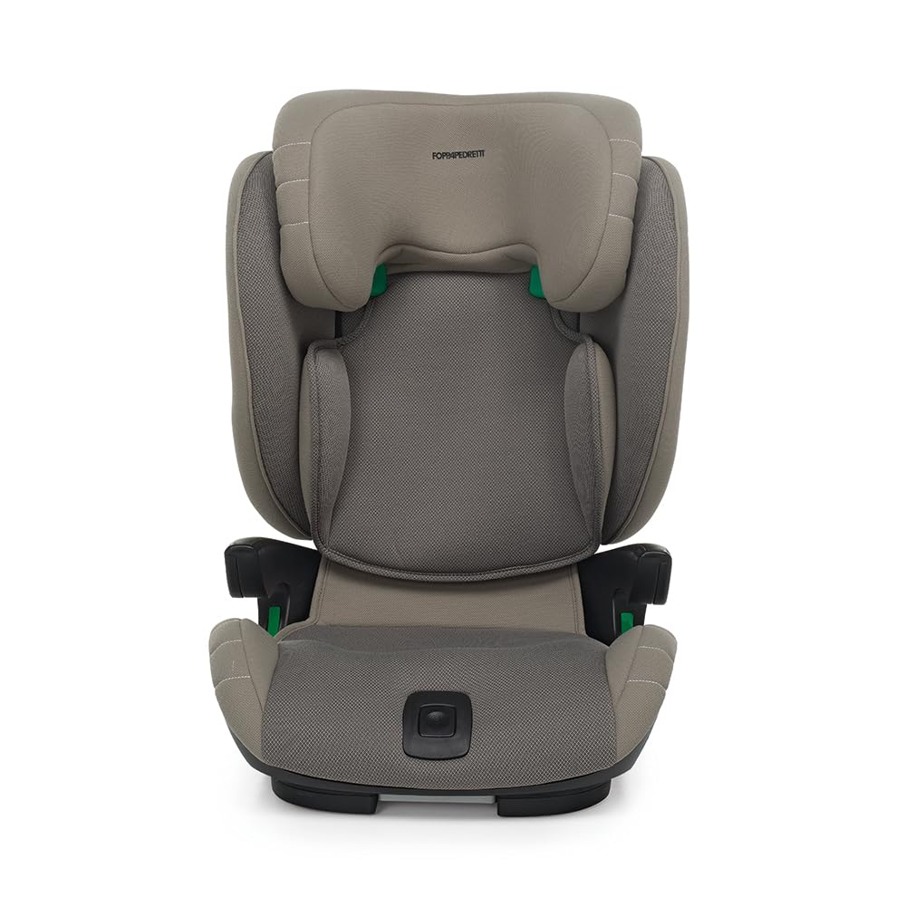 Foppapedretti Kindersitz Skill I-Size für Kinder von 100 bis 150 cm, 3-12 Jahre, ECE R129, Dualfix-Befestigung (Isofix und nicht), Seitenaufprallschutz, Desert