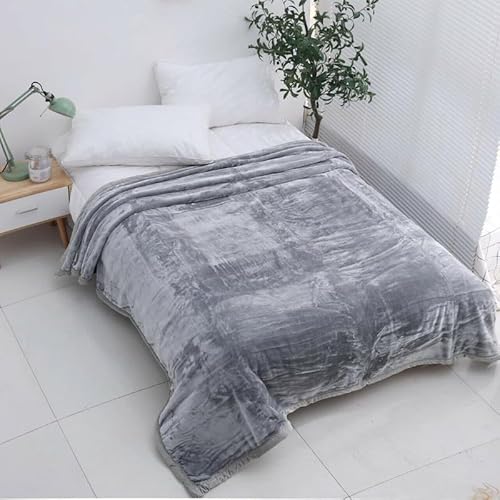 MOONSTAR London Luxury Faux Fur Mink Bed Blanket Throws, Warm Cozy Super Soft Fleece Sofa Throws, Fluffy & Cloudy Mink Throws for Bed, Sofa, Couch or Chair, Dark Grey Charcoal, Double/Twin 150x200CM