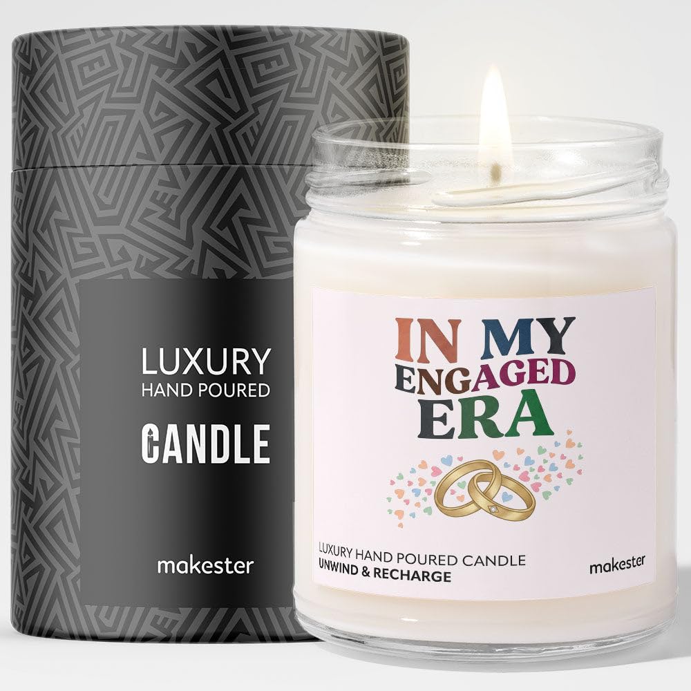 in My Engaged Era Gifts - Luxury Soy Wax Candle - Vanilla, Jasmine, Sugared Almond - Makester — image 1