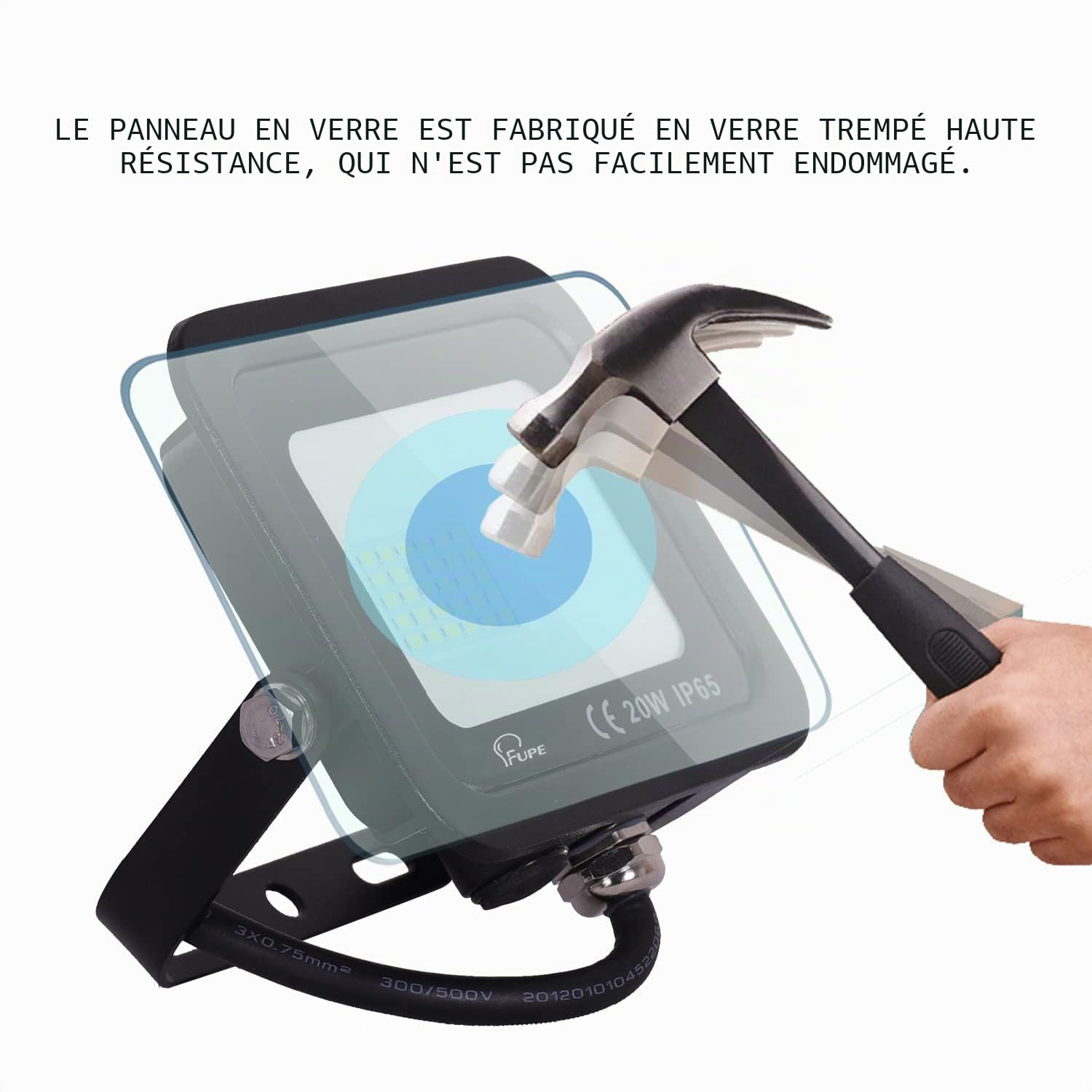 YCZM Projecteur LED Extérieur 50W,Spot LED Extérieur avec 72 LEDs Eclairage Exterieur IP65 Etanche,Projecteur 4500K Eclarage luminaire exterieur pour Jardin,Garage,Entrée,La Cour【2 Pièces Noir】