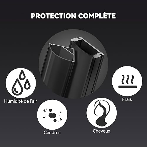 HOMMAND 6 x 1m/3.3ft LED Profile U Shape Aluminium Channel with Diffuser Strip, Corner Connectors, End Caps, Mounting Clips, Indoor LED Strip Light Holder - 5