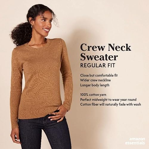 Miniatura 2 de Tienda Essentials Womens 100% Cotton Crewneck Sweater (Available in Plus Size)