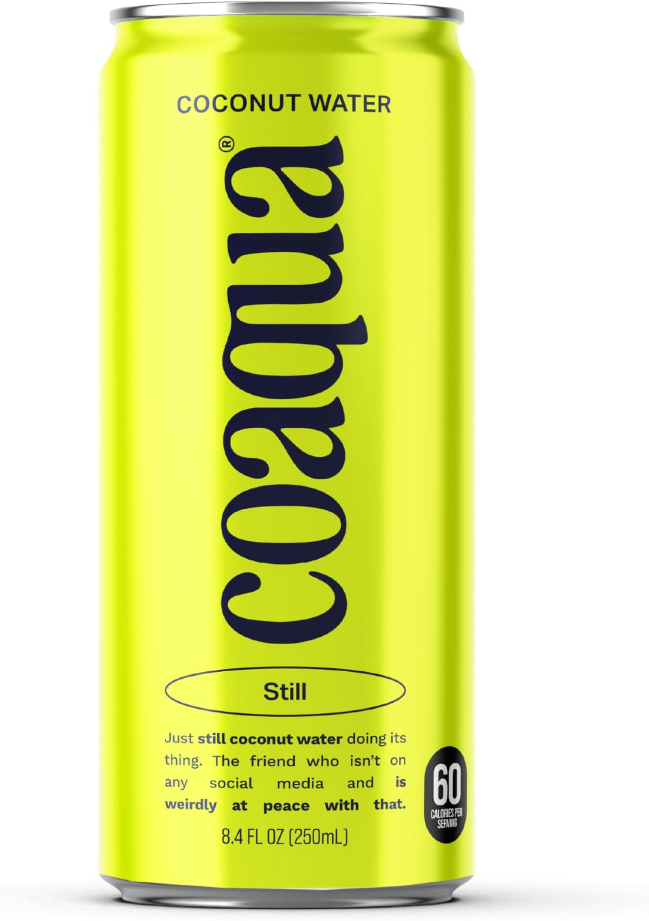 - Coaqua Coconut Water, 24 Pack, Natural Electrolytes for Hydration, Naturally Sweet Electrolyte Drink Potassium, Pure Coconut Water Not from Concentrate, Fat Free, Low Sugar, 8.4 Fl Oz Cans