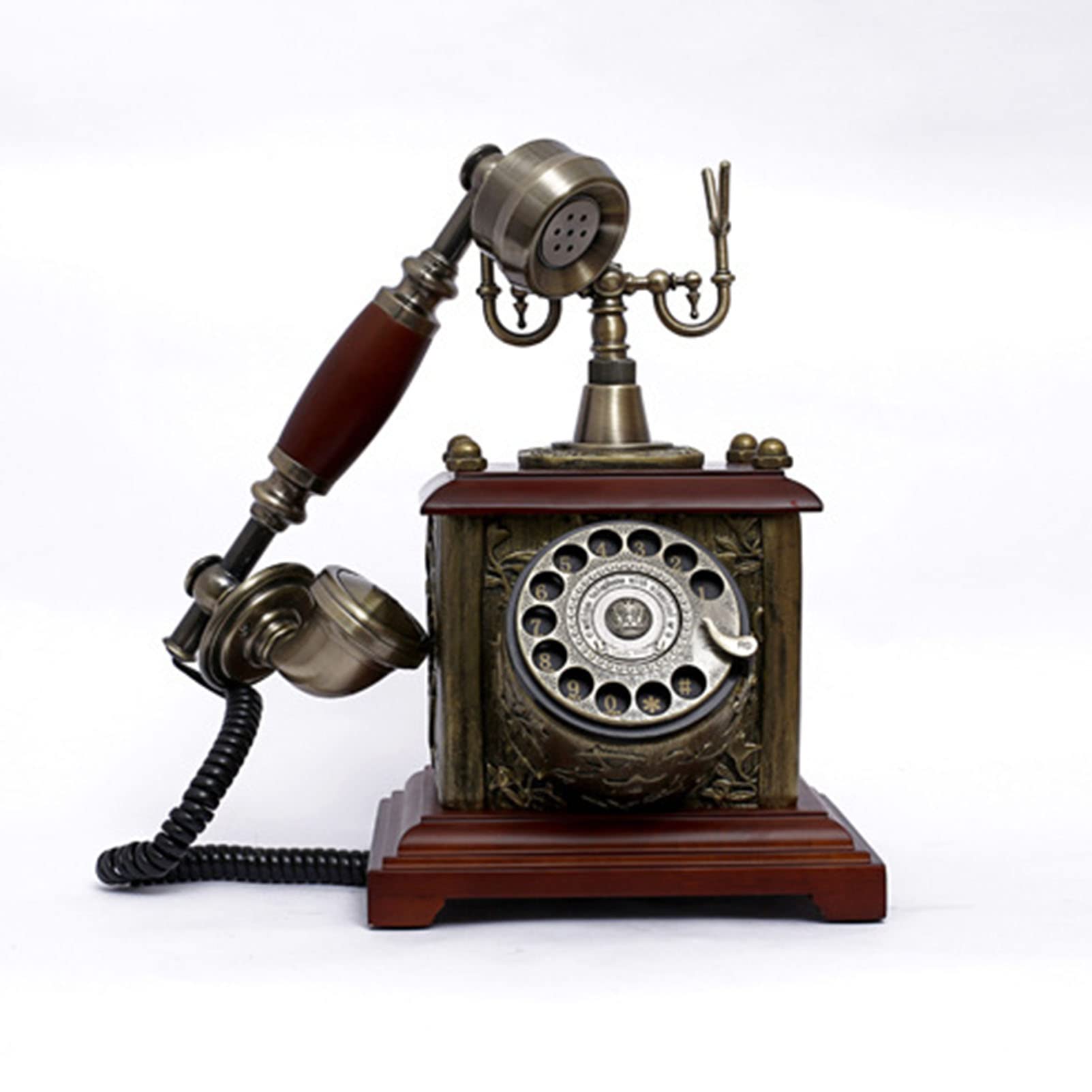 Telefono Fisso Vintage retrò Telefono Antico in Resina Telefoni rotativi per la casa di Vecchia Moda con suoneria Meccanica
