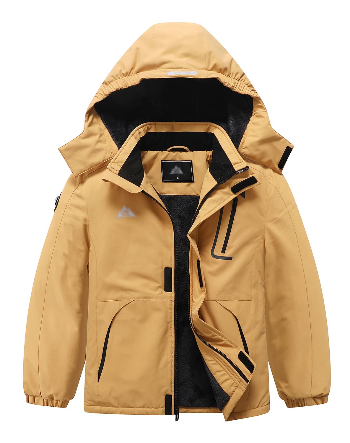 Kid's Ski Jacket Waterproof Winter Coat Boy's and Girl's Fleece Snowboarding Jackets with Detachable Hood