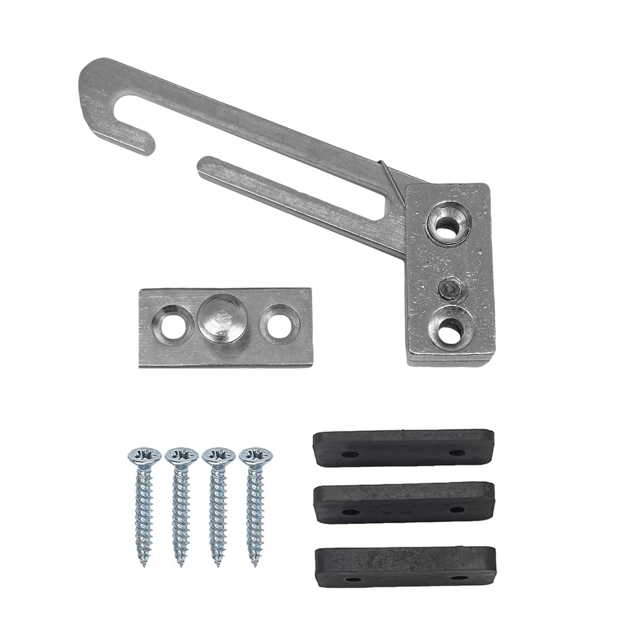 Upvcstore Silver Window Restrictors Lock Window Restrictor Hook Window For Upvc Steel Security Lock Child Lock Restrictor Catch Safety Catch With Screws