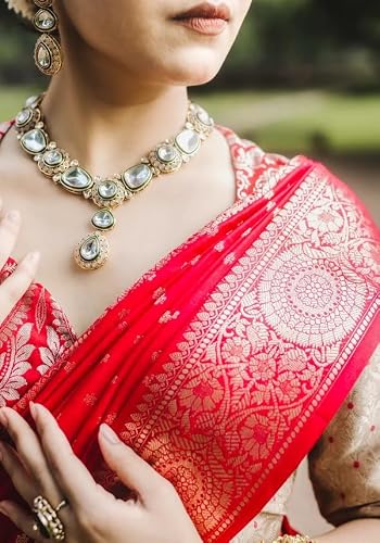 Generic pink banarasi silk saree – image 2