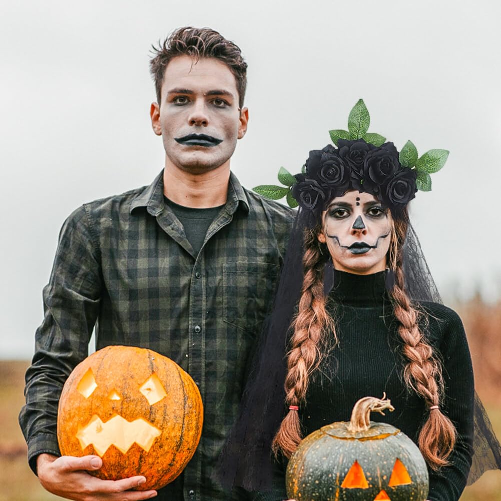 Serre-tête Fleurs Avec Voile Dentelle Adulte Deguise-toi