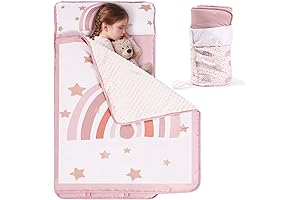 Toddler Nap Mat with Removable Pillow & Blanket for Daycare Travel