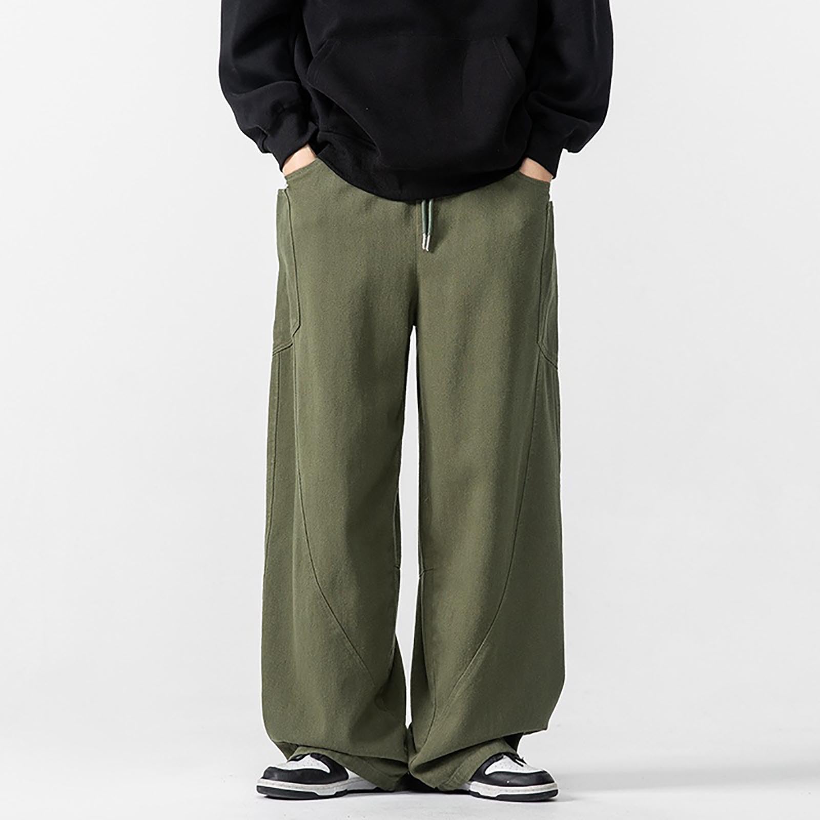 Pantaloni Uomo Casual da Lavoro retrò Giapponesi di Grandi Dimensioni, Nuovi a Gamba Larga, Coppia, Autunnali e Eleganti