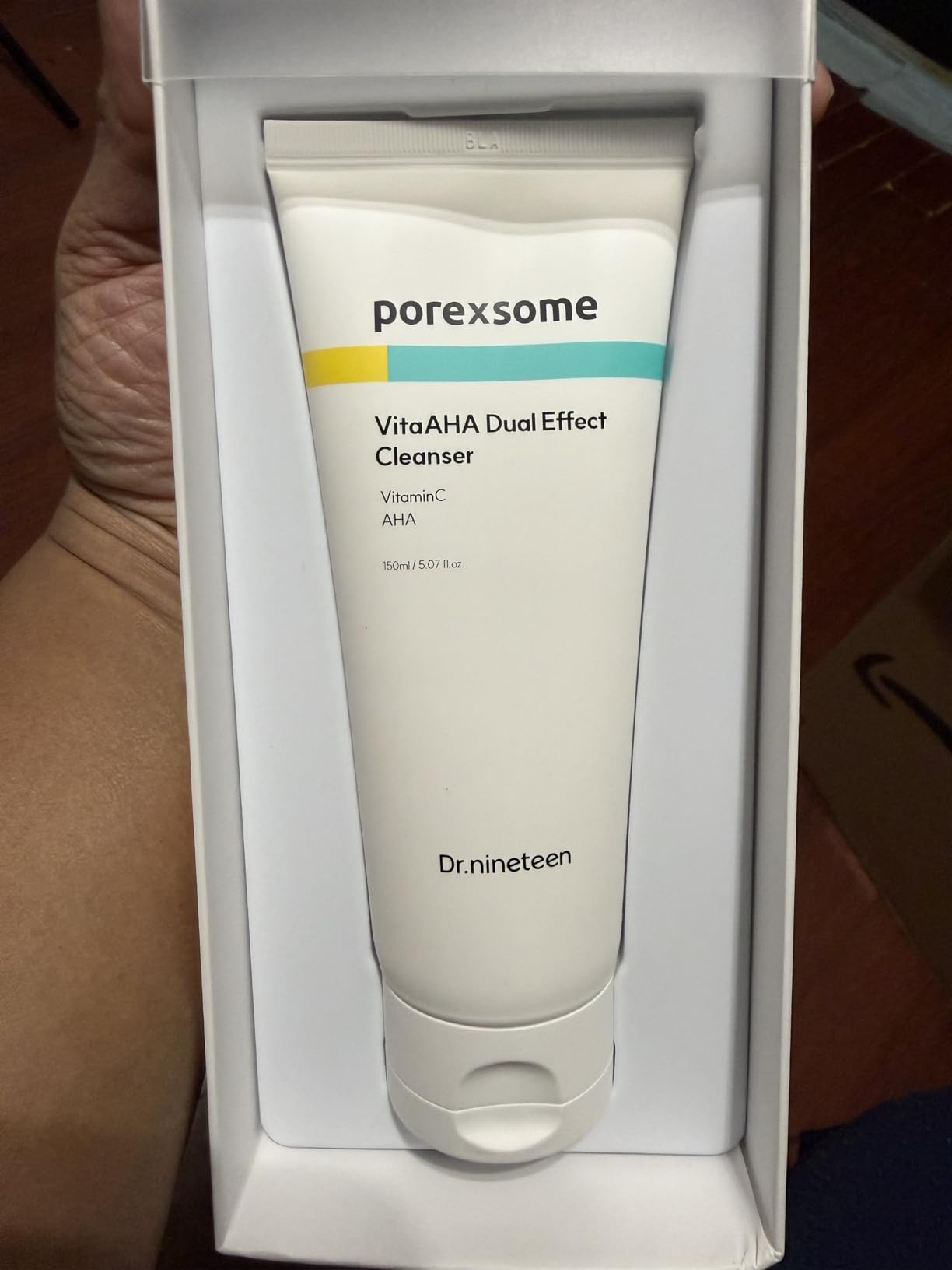 Dr.nineteen Porexsome VitaAHA Dual Effect CleanserㅣAHA + Vitamin C + OxygenㅣNatural micro exfoliating particles 35,000ppmㅣFacial Cleanser for Pore TighteningㅣKorean Skin Care (5.07 Fl.oz.)