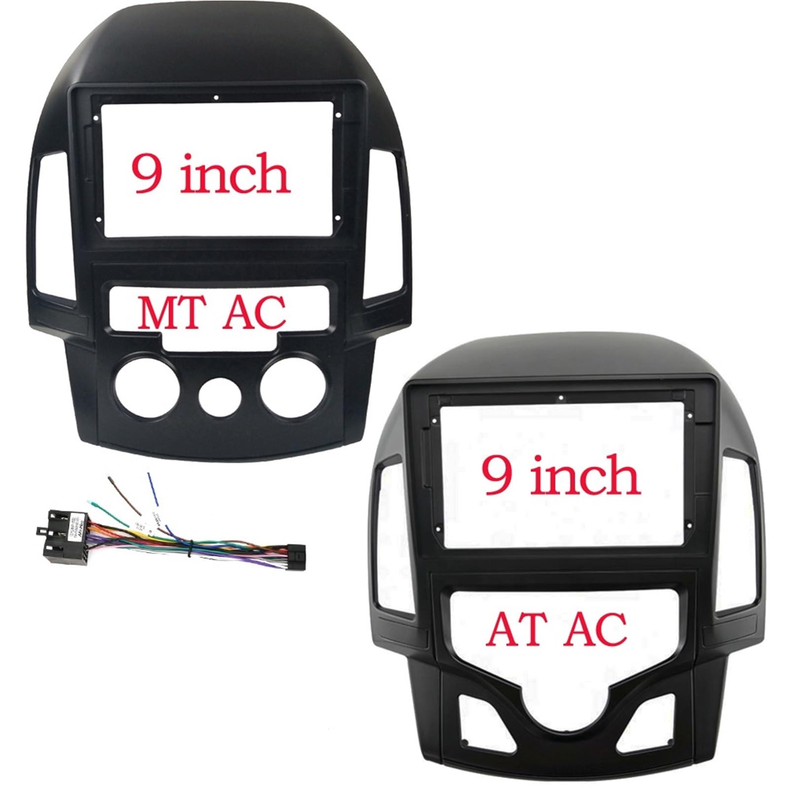 Compatible con Hyundai 2007-2011 Panel estéreo arnés Conector de Cable Cable de alimentación Adaptador Marco de Fascia de Radio de Coche Marcos para Dispositivos(AT 7INCH-178-102)