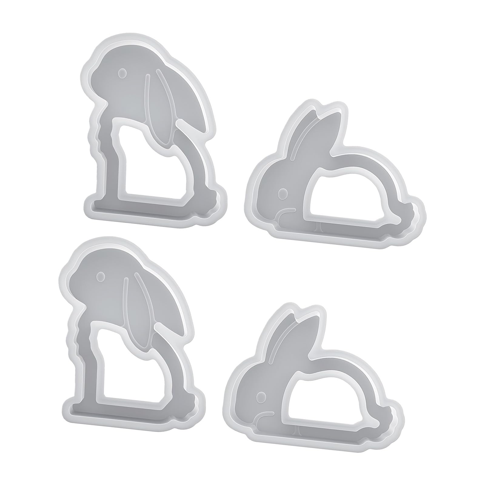 CAZSTYK 2Pcs Silicone Hollow Rabbits for Artistic Holders and Craft Projects Silicone Mold