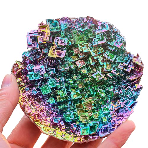 Image of Bismuth Crystal Geode Cluster - 4.25 Inch, 280-320g (9.9-11.3 oz) Iridescent Rainbow Metal Art Specimen - Healing Stone, Home Decoration, Educational & Collector's Display