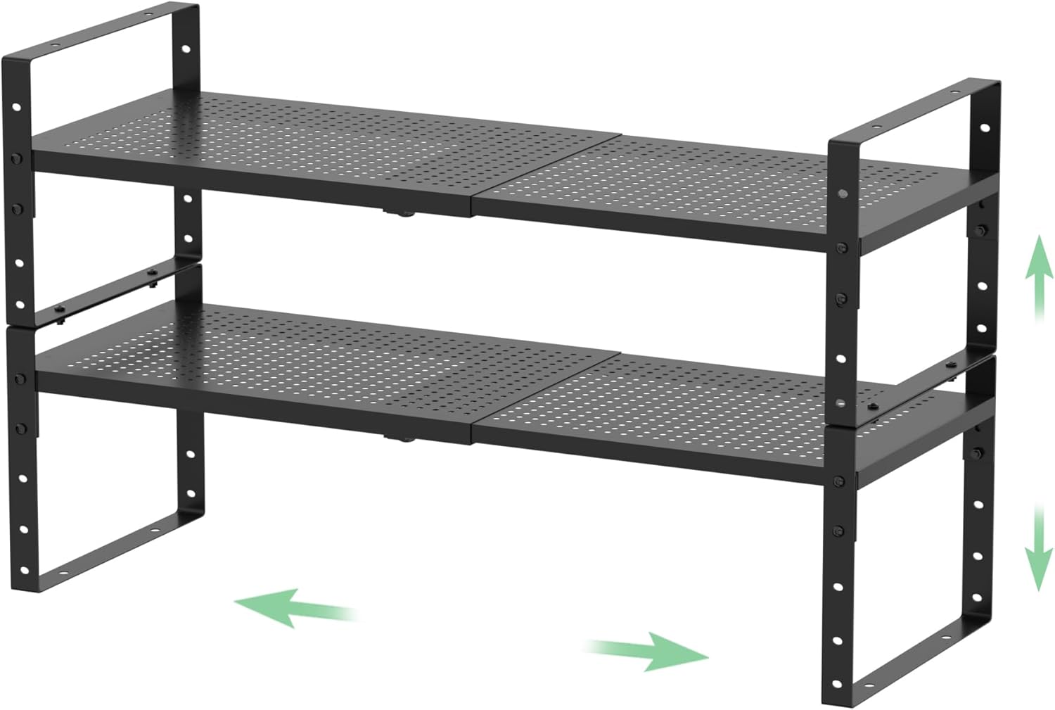 Multi-Functional Expandable 16.5-27" W Metal Storage & Shoe Rack, Space-Saving, Shoe Rack with Borders. for Kitchen, Entryway, Closet or Office - Heavy-Duty Steel Construction