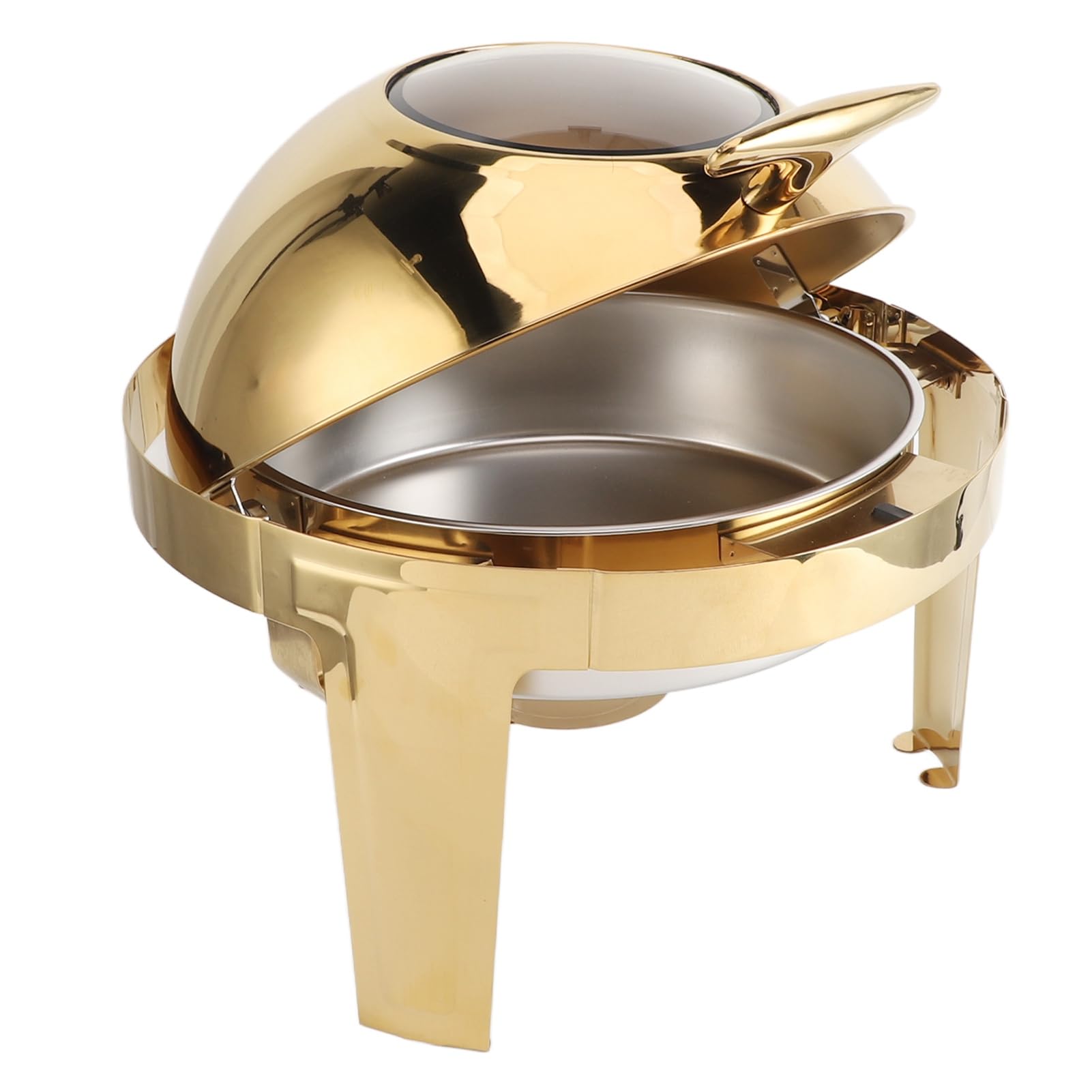 Juego de Calentador de Buffet de Acero Inoxidable, Calentador Elegante para Fiestas de Catering, 6 litros, Dorado (1 sartén de tamaño Completo)