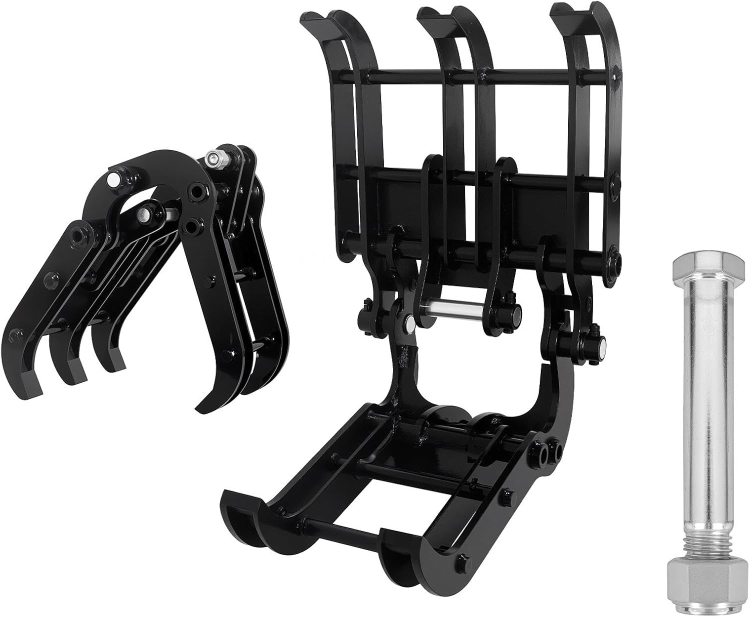 3.54in/90mm Mini Excavator Grapple Attachments - 23.8inch Versatile Grabber for Wood, Metal, Logs, Rock - Durable Mini Excavator Accessories for 0.8-1.8 Ton Mini Excavators in Farm, Garden Use