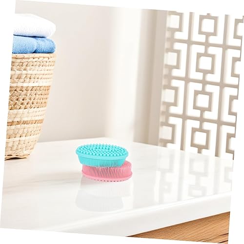 Miniatura 4 de 2pcs Silicone Bath Brush Dual-Sided Gentle Exfoliating Scrubber for Boys and Girls Adults for and Sensory Training Promotes Bonding and Independence