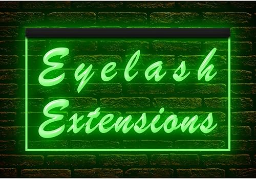 160066 - Extensiones de pestañas para salón de belleza, tienda, taller, decoración del hogar, luz nocturna LED, letrero de neón (12 x 8 pulgadas,