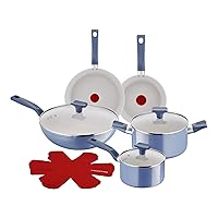 Lagostina Nettuno, Set di Padelle e Pentole Antiaderenti 12 Pezzi in Alluminio Riciclato