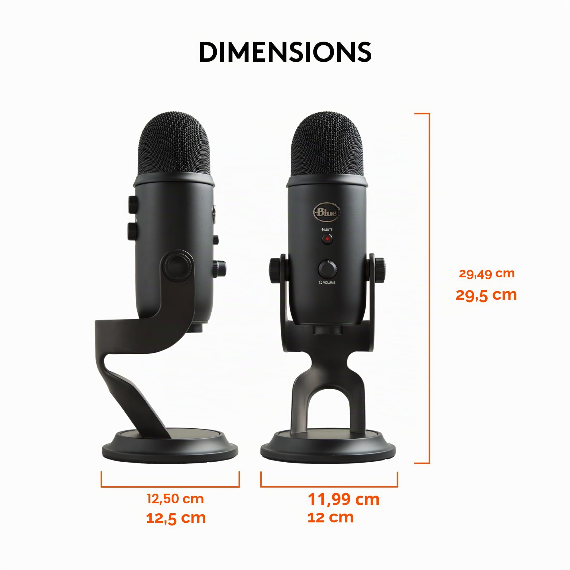 Logitech for Creators Blue Yeti Microphone USB pour Enregistrer, Streaming, Gaming, Podcast sur PC & Mac, Micro condensateur pour ordinateur portable et PC avec Effets Blue VO!CE, Plug and Play - Noir
