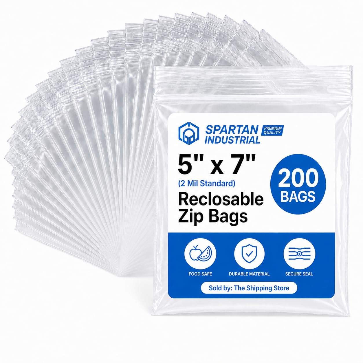 Amazon.com: Spartan Industrial - 5” X 7” (200 Count) 2 Mil Clear