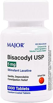 Bisacodyl 5MG Generic for Dulcolax Laxative Coated Tablets 1000 ct