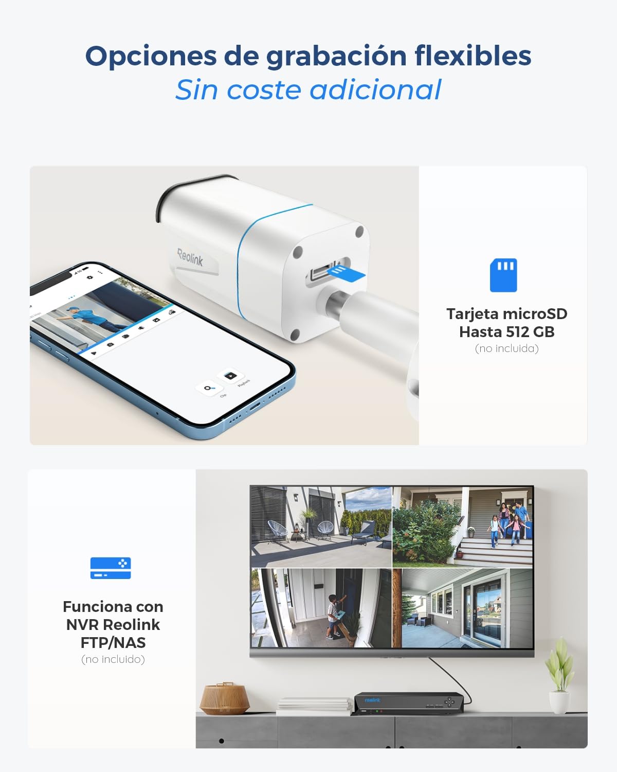 Reolink 4K 8MP Camara Vigilancia PoE con Foco, Detección de Personas/Vehículos/Pets, Zoom óptico 5X, Color Visión Nocturna Lapso de Tiempo Audio Bidireccional, Ranura para Tarjetas microSD, RLC-811A