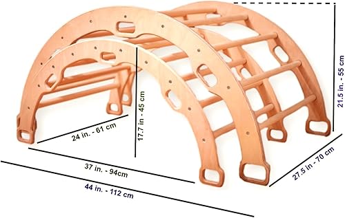 Miniatura 6 de Arco de escalada de tamaño pequeño  Arco de balancín Montessori  Arco de escalada pequeño para niños  Arco de escalada de madera y balancín  Parque