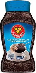 3 Corações Café Solúvel Descafeinado, Vidro 50G