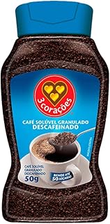 3 corações café solúvel descafeinado vidro 50g