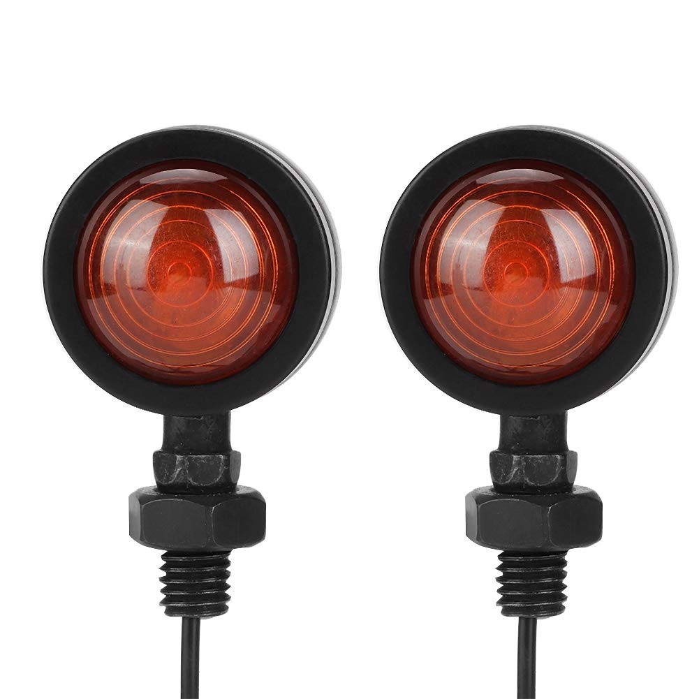 2 Pezzi Indicatori motocicli Indicatori Moto Impermeabile Mini Indicatori Luminosi motociclette Lampada per Indicatori di Direzione per Motocicletta in Metallo Retrò Lampada di Segnalazione per Moto