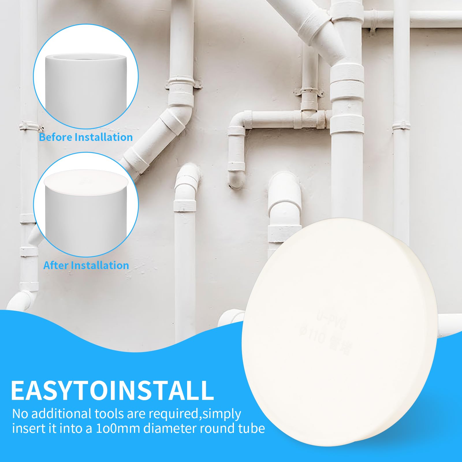 Connettore PVC Per Tubo Scarico 75mm A 50mm - Adattatore Bianco, Per Ventilazione, Bagno, Cucina - Foto 11