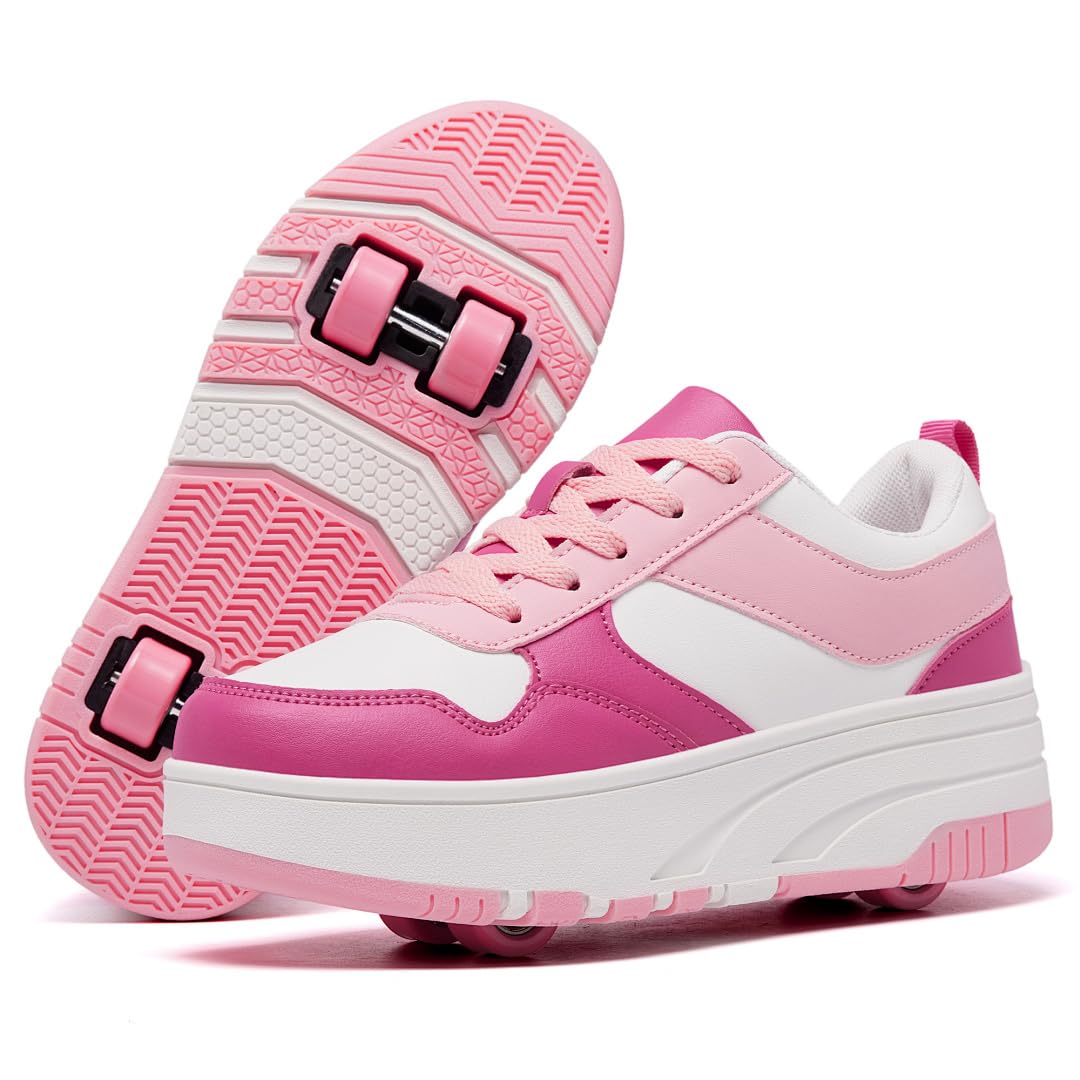 Scarpe da skate a rotelle per donne e ragazze, con 4 ruote, staccabili, alla moda, adatte per principianti