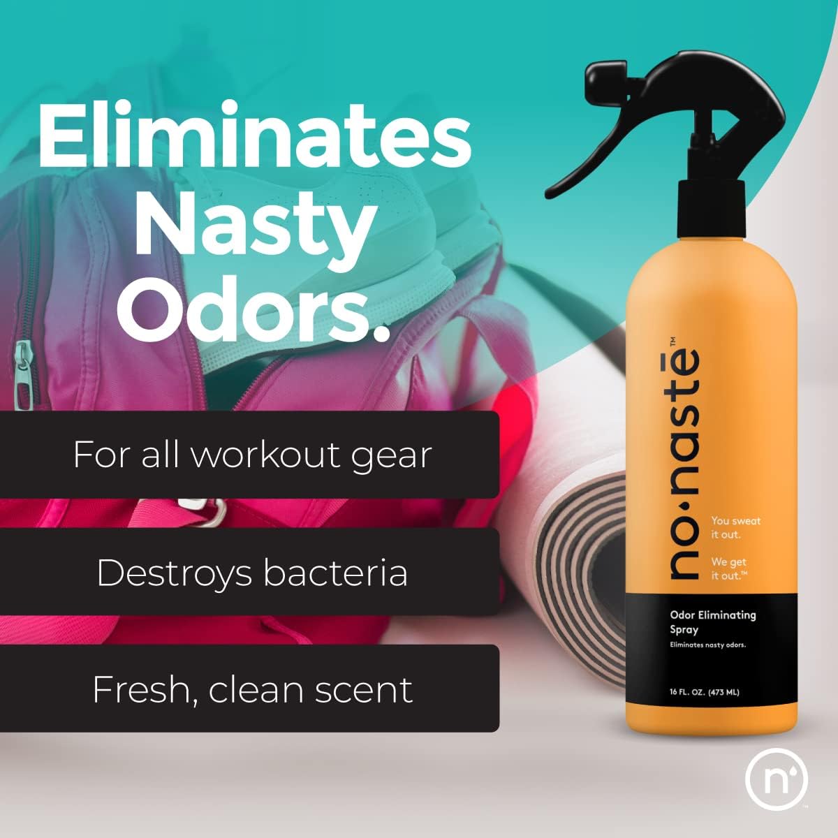 Nonaste Stinky Workout Bundle - Odor Eliminating Spray + Premium Car Seat Protector - Neoprene Car Seat Protector from Sweat, Spills & Pets - Easy to Clean, Just Spray & Air Dry
